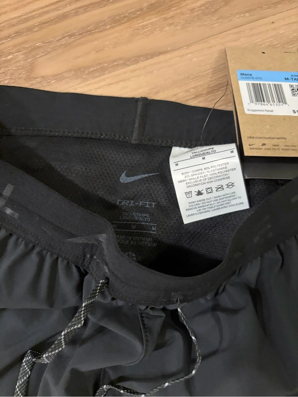Nike men’s trail dawn range dri fit running pants size M nwt